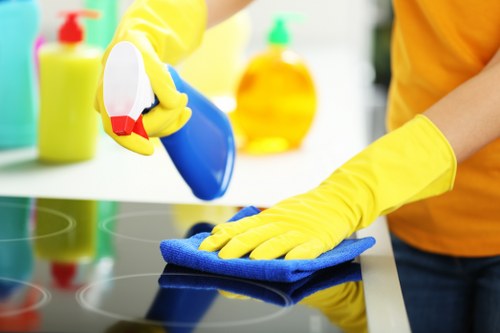 High-traffic carpet refreshed with steam cleaning